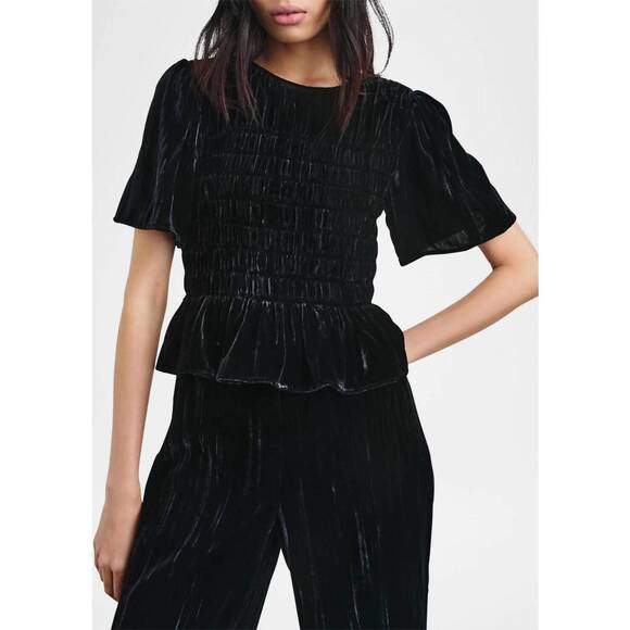 NEW RAILS rosie top in black velvet